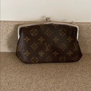 Louis Vuitton 7” x 4-1/2” change purse/makeup case